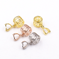 Silver hanging buckle copper coin accessories s925 silver clip melon seed button Jade Jade Jade Buddha Guanyin clip buckle chain Buckle