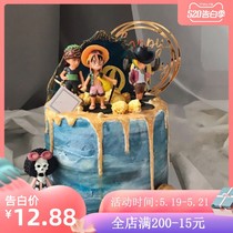 Cake decoration animation animation 6 Luffy Joe Basolon dolls animation model doll ornaments
