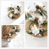 Super fairy Sen female department eternal fresh dried flowers Natural flowers sweet bride photo vacation plate hair wedding headdress