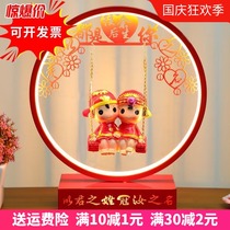 Senior wedding gift Red bride lamp dowry lamp bedside lamp long bright lamp wedding gift to send newcomer atmosphere