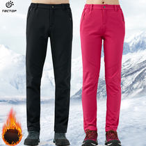 Clear Cabin Exploring Outdoor Lovers Autumn Winter Mens Dash Pants Women Soft Shell Pants Waterproof And Breathable Glint Warm Mountaineering Pants