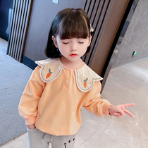 Girl Wei clothing spring autumn pure cotton thin section 2022 new childrens spring clothing female baby Han version of foreign air blouses