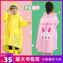 Raincoats Childrens kindergarten Elementary school pupils full-body waterproof rain cape girls cloak style with school bag position boy CUHK