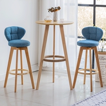 Solid wood bar chair American retro bar chair rotating high stool European backrest bar stool bar stool high stool H-06