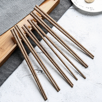 Solid wood chicken wing wood chopsticks Japanese household paint-free wax-free set 10 pairs of wood healthy tableware natural chopsticks