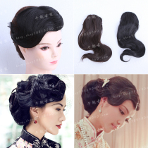 Ancient costume wig oblique bangs Republic of China Shanghai cheongsam dance girl shape wave fake bangs hand push ripple T100