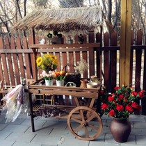 Fields Garden Countryside Retro Making Old Solid Wood Flower Racks Trolleys Flowers Room Flowers Swing Pieces Commercial Shop Shop Window Shelve