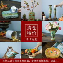 (Low price to pick up leakage)American Chinese European living room entrance TV cabinet Ceramic vase handicraft decorative ornaments