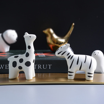 Small animal ornaments ceramic Nordic creative home living room desktop furnishings cute healing gift decorations
