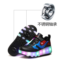 Runaway shoes Double-wheeled childrens roller skates Adult wheel shoes Mens and womens childrens skates Colorful charging shoes with lights