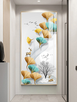 entrance hallway vertical decorative painting entrance hallway modern minimalist light luxury mural Nordic living room crystal porcelain painting