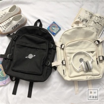 Japanese element Gangfeng Street photo bag female Korean version of ins Retro Planet student canvas backpack campus backpack