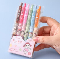 Cute limited not two son gel pen students use press type 0 5 high-value girl heart sign pen set