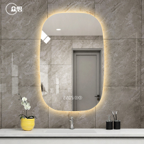 Think smart bathroom mirror led with lamp bathroom large rounded corner Wall Wall anti-fog mirror touch screen bathroom luminous mirror