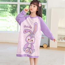 Childrens pajamas womens spring and autumn boys and girls pure cotton new 2022 home clothes sleeping bag nightdress baby rabbit