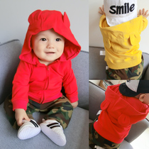 Baby girl childrens conjoined clothes male baby female spring and autumn clothes red outer suit outer suit sportswear