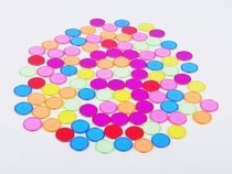 Kindergarten Toys Professional Early Teach Children Puzzle Children Puzzle Toys Plastic transparent sheet Colour small round sheet 100 pieces