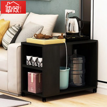 Black corners and corners of the sofa side small coffee table rectangular warm small square wheels side cabinet casual short