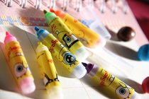 Sponge Baby 6 color fluorescent pen mini color color solid fluorescent pen label pen students with color