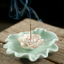 Jingdezhen line incense burner lotus incense home Buddha handmade creative lotus ceramics