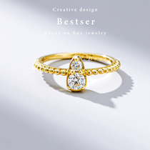 Bi color Bestser (Yunjin) 18K gold diamond ring set round diamond ring female wedding ring