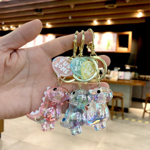 Cartoon Acrylic Dinosaur Cute Paparazzi Creative Car Chain Ring Teenage Girl bag pendant small ornament hanging ornament key buckle