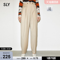 (THROW series) SLY summer new retro simple high waist wide leg casual pants 030DS031-2910