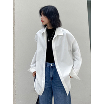 BAYUE August white shirt womens new 2020 stacked high-end shirt design sense of autumn and winter inner jacket