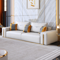 Light Lavish Real Leather Sofa Nappa Bull Leather Combined Willful Size Family Living Room 123 Combined Designer Sofa