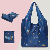 Day single cartoon portable folding thick handbag strong supermarket shopping bag large environmentally friendly shopping bag can be shoulder