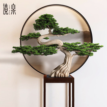 New Chinese solid wood carving simulation welcome pine desktop large ornaments hotel lobby sales office porch decorations