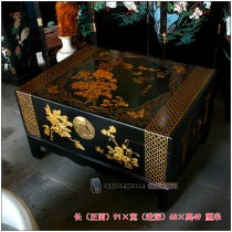  Yangzhou lacquerware custom neoclassical lacquer art home decoration carved black color full gold Bogu multiple box coffee table