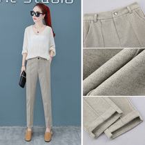 Hairy Haren pants womens autumn 2021 New thick loose casual straight gray pants Joker turnip long pants