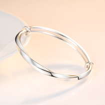 Silver bracelet female pure silver young silver bracelet female 999 foot bracelet linen Mobius ring bracelet