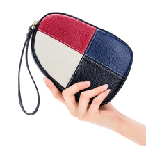 2022 New Collision Color Handpicked Lady Soft Personality Cell Phone Bag Card Bag Buy Vegetable Zero Money Baotou Layer Cow Leather