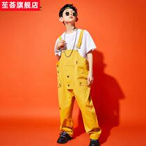 Huihui childrens clothing childrens performance clothing loose overalls primary school students performance clothing boys hip-hop street dance catwalk suit