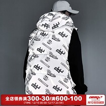 Guochao brand reflective down cotton vest men wear autumn and winter thick printed vest sleeveless waistcoat couple jacket