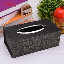 European leather large tissue box restaurant paper box storage box KTV hotel living room bedroom hot pot restaurant (4