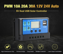 10A20A30A solar controller LCD display charge and discharge solar controller 12V24V intelligent identification