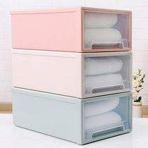 Drawer storage box Plastic transparent wardrobe storage artifact box Clothes sundries finishing storage box Storage cabinet