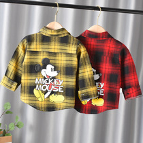 Spring and autumn coat childrens shirt 2021 boys shirt long sleeve childrens wear new baby Plaid thin spring dress