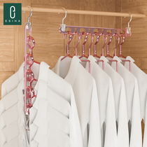 Clothes hanger containing devinator multifunction connection hooks multilayer rotary magic hanger wardrobe saves space special