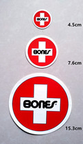 BONES skateboard circle stickers classic cross adhesive-backed paper stickers 4 5cm 7 6cm 15 3cm