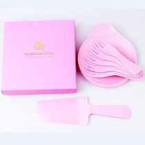 Summer Small Fresh Upscale Plastic Color Disposable Knife Fork Tray Cake Cutlery Birthday Party Pitchfork Suit