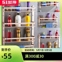 Punch-free bathroom rack toilet storage rack wall hanging toilet toilet champagne gold towel rack double three floors