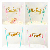New hot pin cake decoration inserts flag-inserted babybaby birthday lovelover table white cake decoration