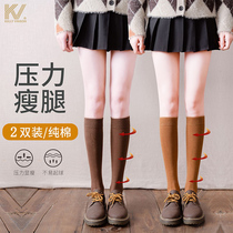 Pure cotton socks children are thin in spring and autumn and thick in the knee stockings