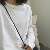 White long sleeve T-shirt female base shirt cotton Korean version of loose interior wear 2021 spring coat solid color ins tide