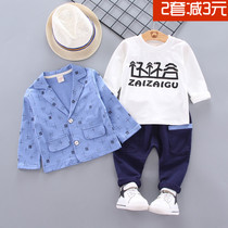 Suit three-piece set boy baby infant suit 2020 spring and autumn new childrens clothing childrens clothes cotton 1-5 years old