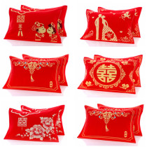 Cotton wedding wedding pillow towel couple flower type pair of towel big red gauze gift